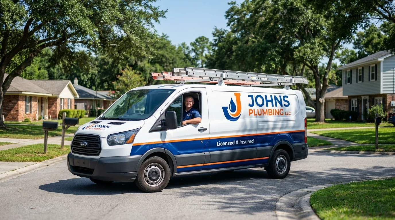 Johns Plumbing LLC service van in Dillsboro, IN